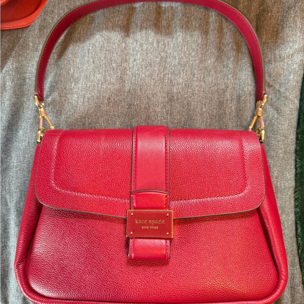 kate spade nouveau Red Leather shoulder and crossbody Bag